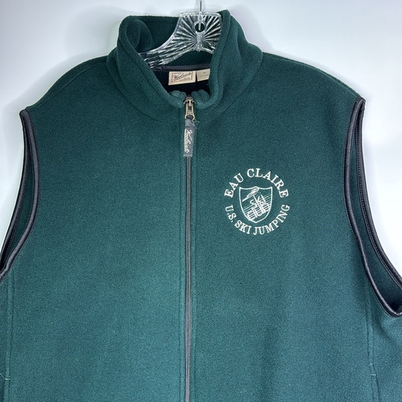 Woolrich Eau Claire U.S. Ski Jumping Ski Club Green Fleece Vest NWT Size XL - Picture 2 of 11